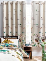 Natural Prehistoric Dinosaur & Friends Eyelet Blackout/Thermal Eyelet Blackout Curtains - Image 1 of 5
