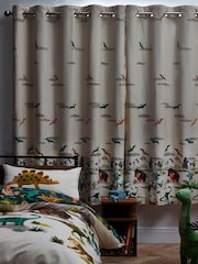 Natural Prehistoric Dinosaur & Friends Eyelet Blackout/Thermal Eyelet Blackout Curtains - Image 2 of 5