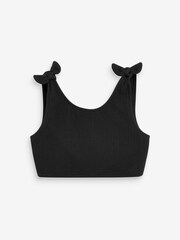 Black Textured Tie Shoulder Bikini Set (3-16yrs) - Image 2 of 7
