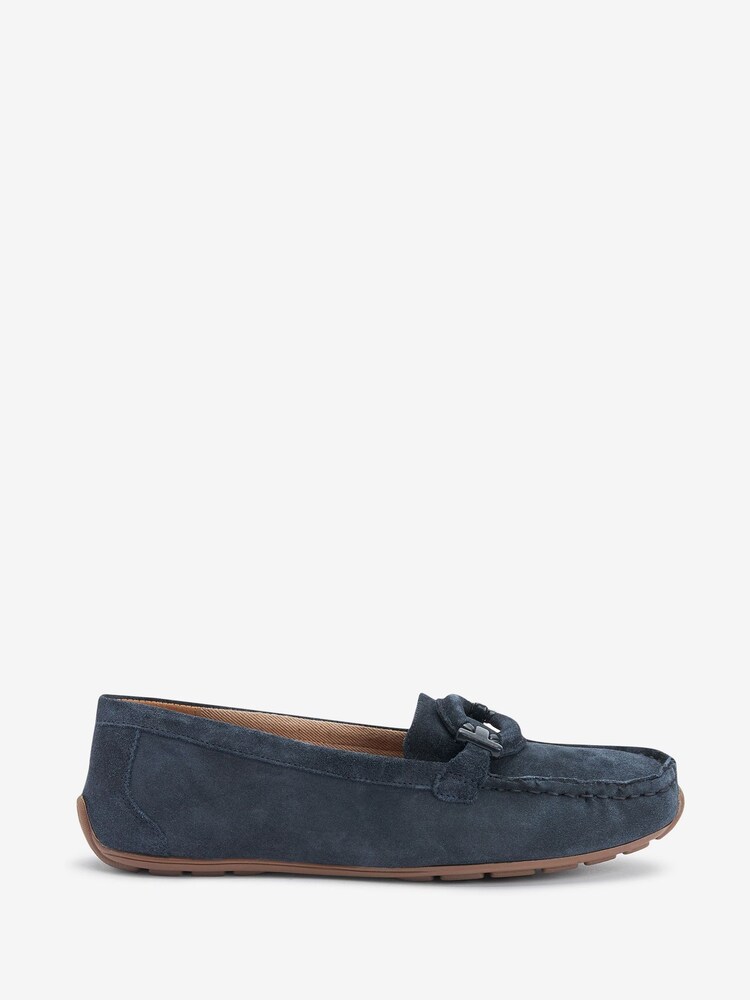 Granatowy - Forever Comfort® Leather Hardware Driver Shoes - Image 4 of 7