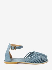 Blue Ankle Strap Huarache Sandals - Image 3 of 6