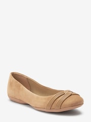 Camel Brown Forever Comfort® Twist Leather Ballerina Shoes - Image 4 of 6