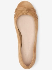 Camel Brown Forever Comfort® Twist Leather Ballerina Shoes - Image 5 of 6