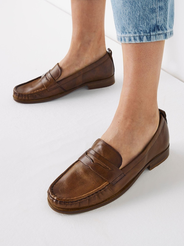 Tan Brown Forever Comfort® Moccasin Loafers - Image 1 of 6