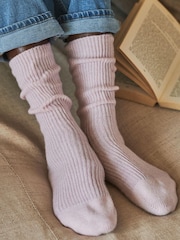 Pure Collection Rosa Bettsocken aus Kaschmir-Mischung​​​​​​​ - Bild 1 von 2