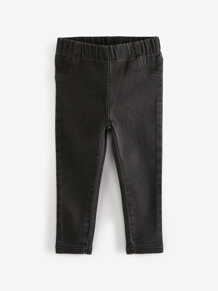 Black Denim 2 Pack Elasticated Waist Jeggings (3mths-7yrs) - Image 2 of 4