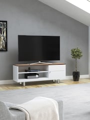AVF White Whitesands 1200 Rustic Wood Effect TV Stand - Image 1 of 7