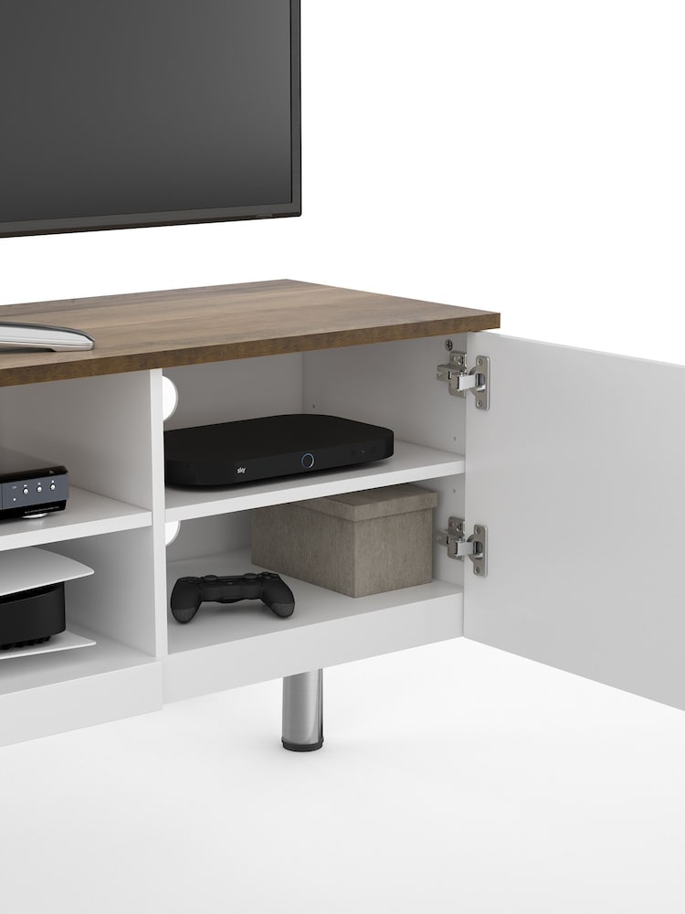 AVF White Whitesands 1900 Rustic Wood Effect TV Stand - Image 6 of 6