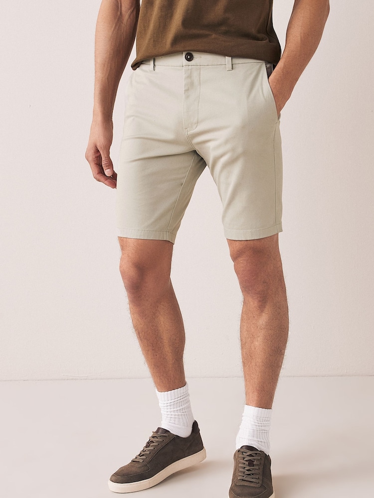 Bone Neutral Slim Stretch Chino Shorts - Image 1 of 9