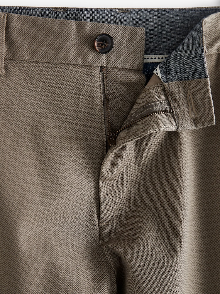 Pastelgeel - Slim Fit - Zachte chino met print en riem - Image 8 of 9