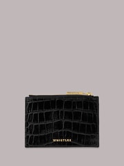 Whistles Black Shiny Croc Coin Purse - Image 1 of 3