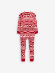 The Little Tailor Kids Reindeer Christmas Fairisle Pattern 100% Cotton All-In-One - Image 7 of 9