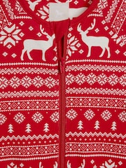 The Little Tailor Kids Reindeer Christmas Fairisle Pattern 100% Cotton All-In-One - Image 8 of 9
