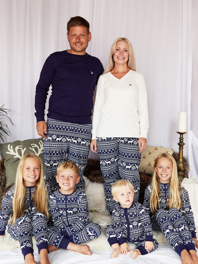 The Little Tailor Baby 100% Cotton Reindeer Christmas Fairisle Pattern All-In-One - Image 4 of 8