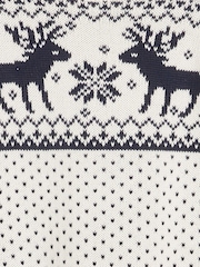 The Little Tailor Cream Christmas Reindeer Fairisle Jumper - Image 7 of 8