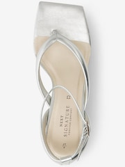 Silver Forever Comfort® Signature Padded Toe Post Sandals - Image 7 of 8