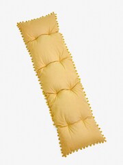 Ochre Yellow Bench Cushion Pom Pom - Image 2 of 3