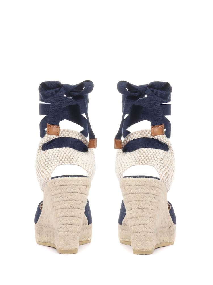 Bleu - Espadrilles compensées Alyssa femme - Image 3 of 6