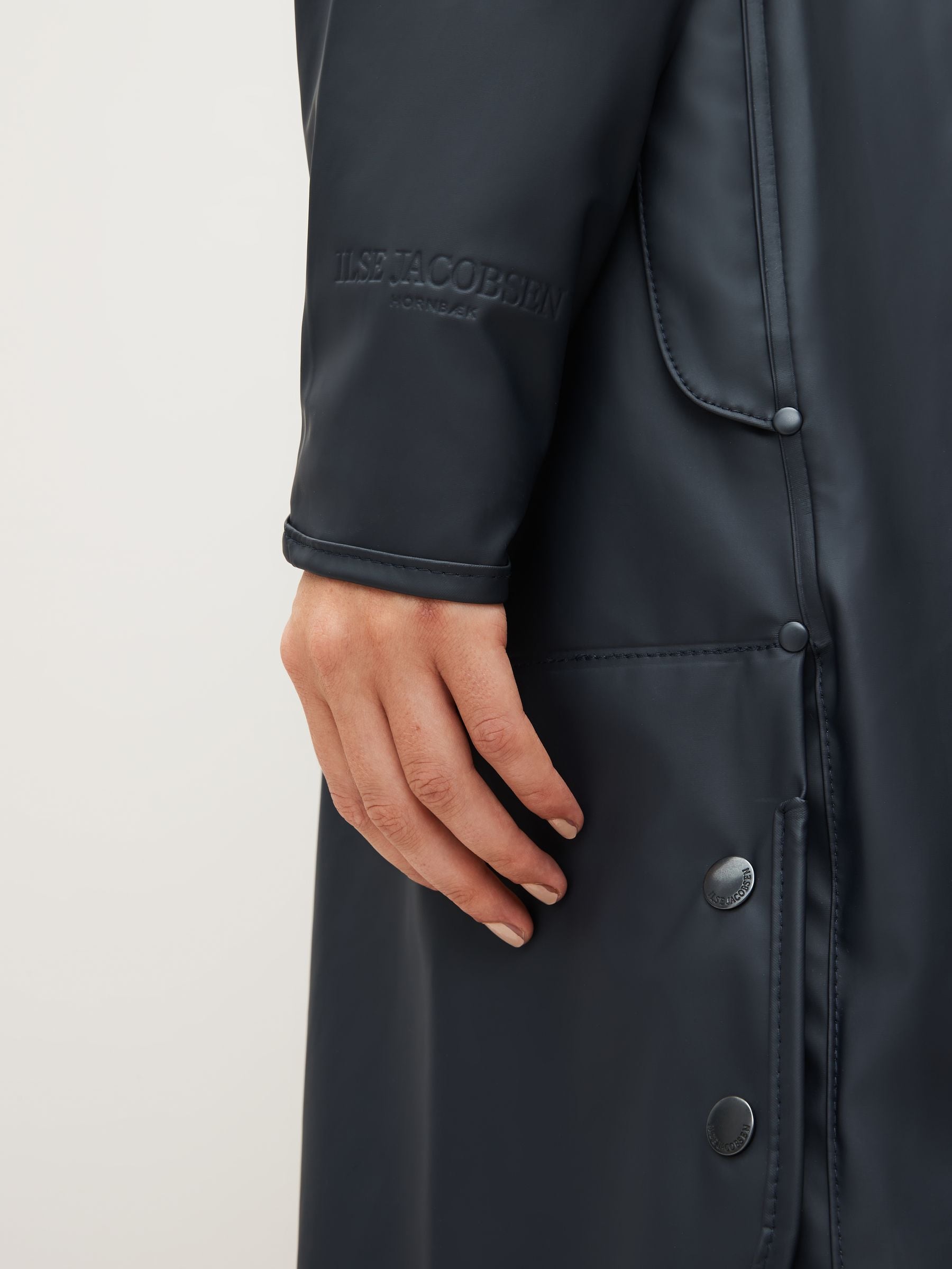 Buy Ilse Jacobsen Dark Blue Loose Fit Waterproof A Shape Raincoat