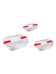 Pyrex Set of 3 Clear Cook & Heat Rectangular Roaster Set - Image 2 of 2
