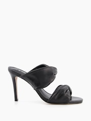 Dune London Black Mettle Double Twist Strap Sandals - Image 1 of 5