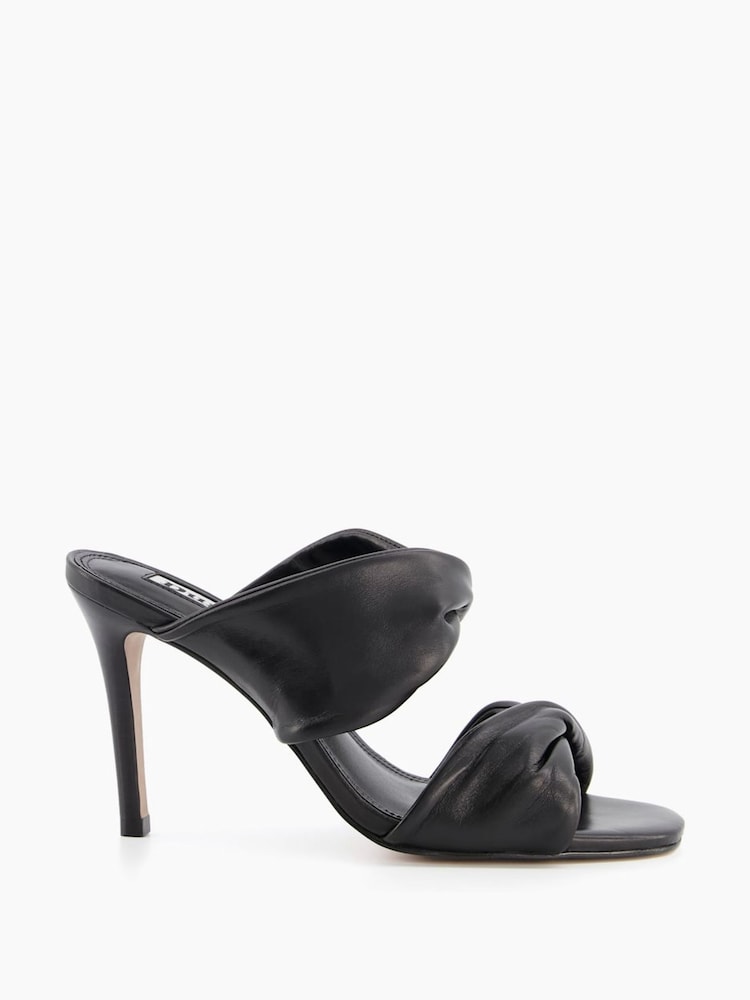 Dune London Black Mettle Double Twist Strap Sandals - Image 1 of 5