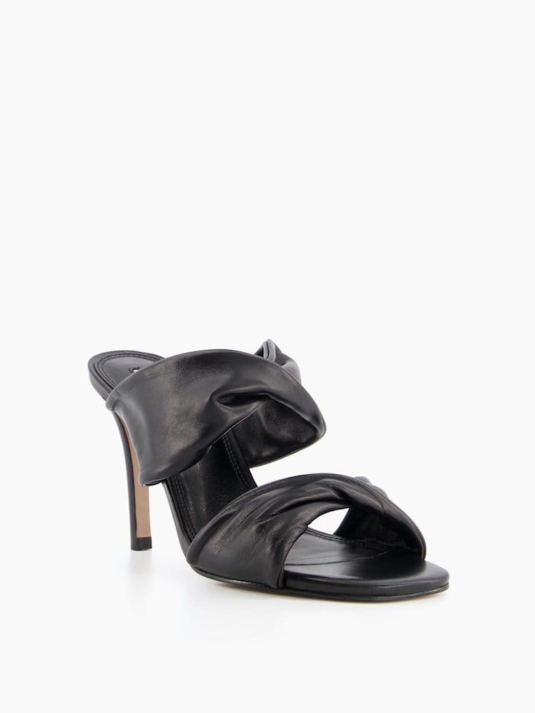 Dune London Black Mettle Double Twist Strap Sandals - Image 2 of 5