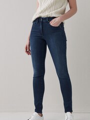 Ink Blue Lift, Slim & Shape Slim Jeans With Single Button Fastening - Image 1 of 5