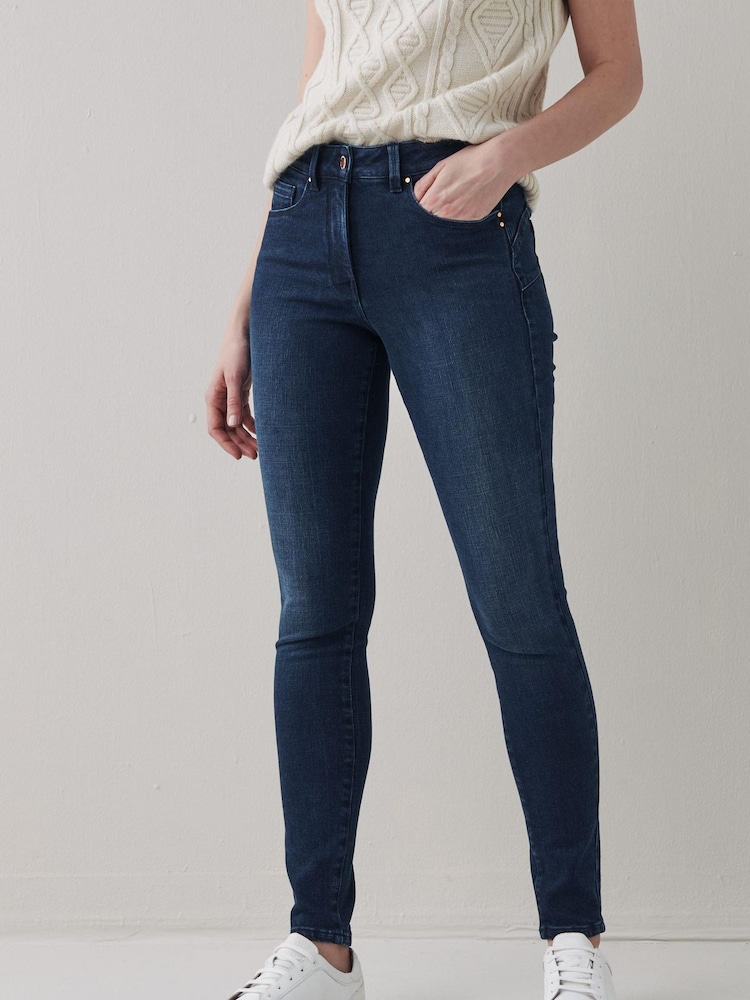 Ink modra - Ozke kavbojke z gumbom Lift, Slim & Shape - Slika 1 iz 5 Ink modra - Ozke kavbojke z gumbom Lift, Slim & Shape - Slika 1 iz 5