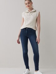 Ink Blue Lift, Slim & Shape Slim Jeans With Single Button Fastening - Image 5 of 5