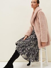 Phase Eight Pink Meg Faux-Fur Coat - Image 2 of 7