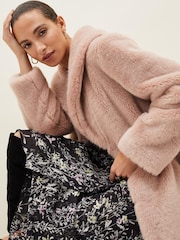 Phase Eight Pink Meg Faux-Fur Coat - Image 3 of 7