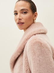Phase Eight Pink Meg Faux-Fur Coat - Image 5 of 7