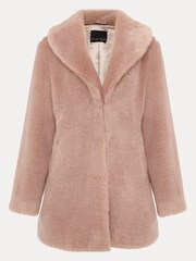 Phase Eight Pink Meg Faux-Fur Coat - Image 7 of 7