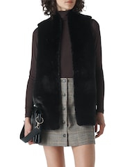 Whistles Black Faux Fur Gilet - Image 1 of 3