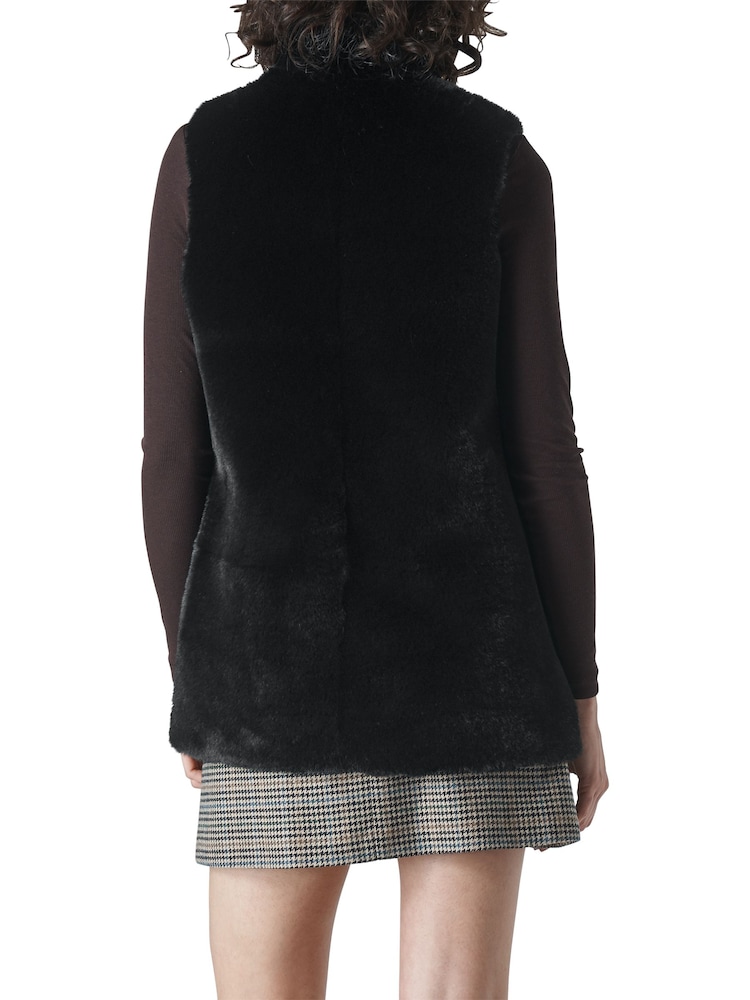 Whistles Black Faux Fur Gilet - Image 2 of 3