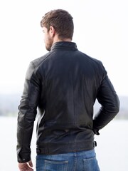 Lakeland Leather Black Wansfell Leather Biker Jacket - Image 3 of 10