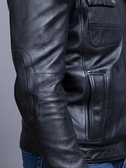 Lakeland Leather Black Wansfell Leather Biker Jacket - Image 7 of 10