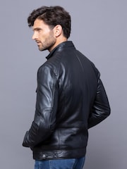 Lakeland Leather Black Wansfell Leather Biker Jacket - Image 9 of 10