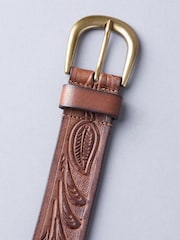Marrón tostado - Lakeland Leather Embossed Belt - Imagen 3 de 4