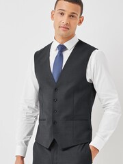Charcoal Grey Wool Blend Motionflex Waistcoat - Image 1 of 7