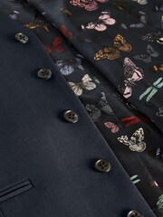 Navy Blue Wool Blend Motionflex Waistcoat - Image 4 of 4