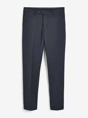 Navy Blue Skinny Fit Wool Blend Stretch Suit: Trousers - Image 1 of 2