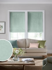 Laura Ashley Duck Egg Blue Easton Made To Measure Roman Blind - Image 1 of 6