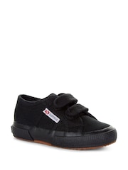 Zapatillas de deporte clásicas negras para niños con tiras de velcro de Superga - Imagen 1 de 3