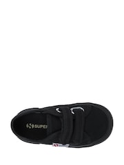 Zapatillas de deporte clásicas negras para niños con tiras de velcro de Superga - Imagen 2 de 3