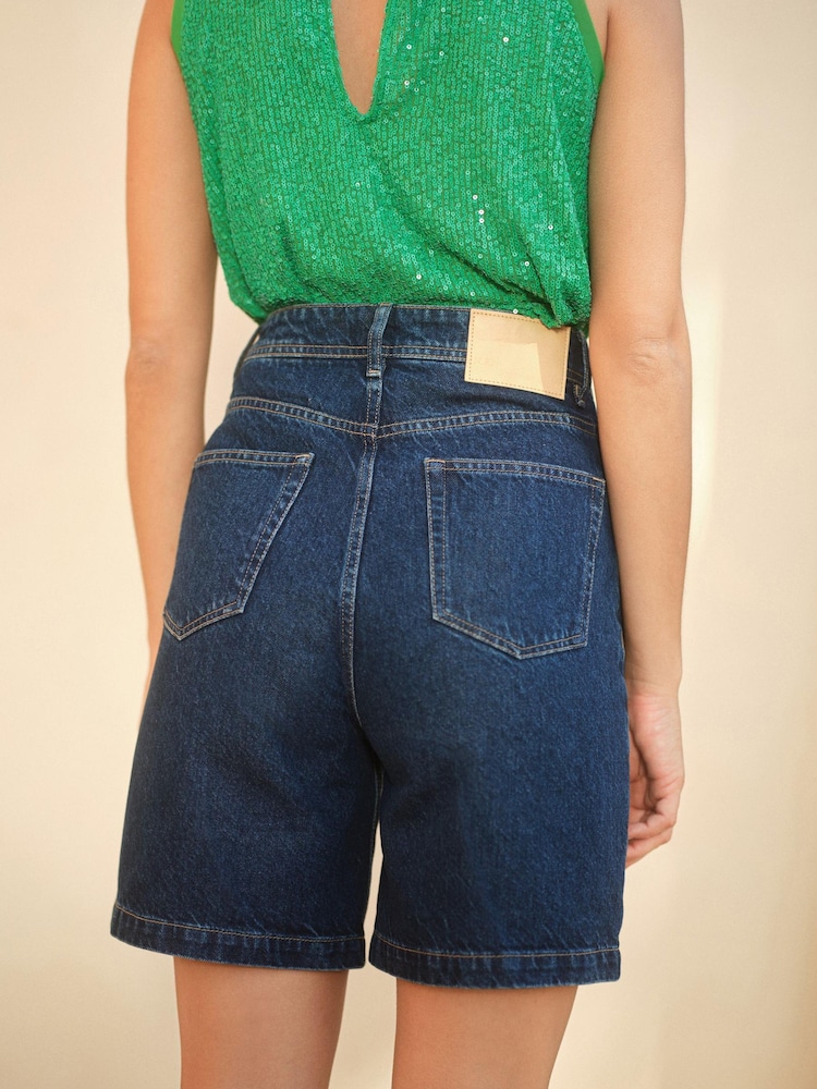Dark Blue N82 Collection Premium Denim Shorts - Image 2 of 3
