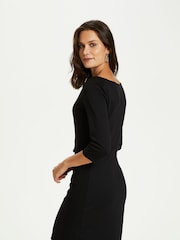 Kaffe Womens Black Kasara 3/4 Sleeve Slim Fit Dress - Image 2 of 15