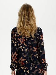 Kaffe Blue Kahelen Amber Long Sleeve Blouse - Image 2 of 6