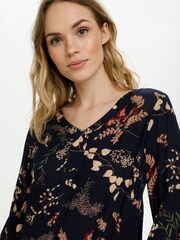 Kaffe Blue Kahelen Amber Long Sleeve Blouse - Image 4 of 6